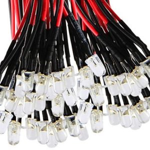 3V 5V 12V 24V 36V 220V 5mm 20 Cm Kablolu Şeffaf Mantar RGB Led Renkler 1 Adet