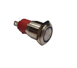 16MM METAL BUTON YAYLI MAVİ LED 12V 10AMPER 4P
