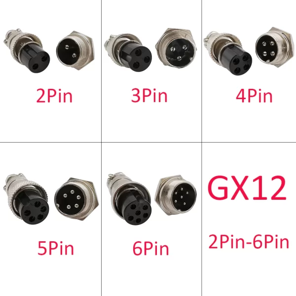 GX12 mm Mini Mayk Konnektör Şase Erkek Dişi Kablo Tip Erkek ( Mike Mic )