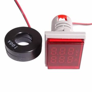 VOLTAMPERMETRE 50-500V 0-100A AC KARE KIRMIZI