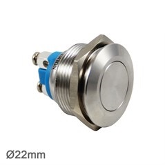 22mm Metal Yaylı Düz Buton IP65