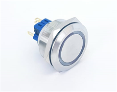 30mm Yaylı Düz Buton Halka Ledli Ip65 24V