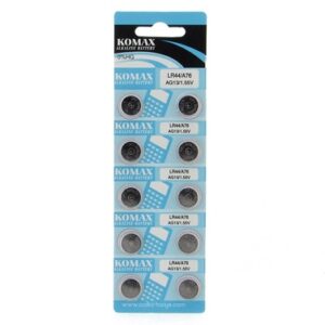 Komax AG13 LR44 A76 Lityum Alkalin 1.55 V Düğme Pil 10'lu