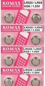 Komax AG6 LR920/LR69 1.55 V Alkalin Düğme Pil 10'lu