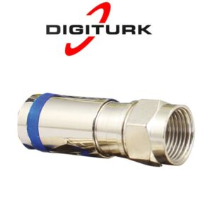F Konnektör Digitürk Sıkmalı Mavi Çizgili  1 Adet